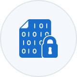 Binary code and padlock icon