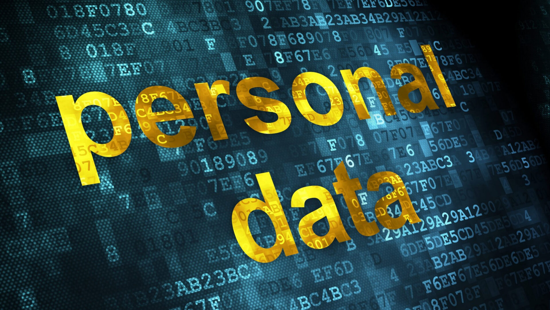 Personal data on digital background